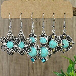 Boho Turquoise Geometric Earrings